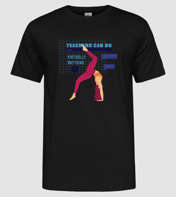 Fitness virtual model negru pe tricou