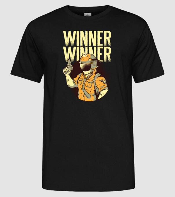 Winner Winner Chicken Dinner PUBG tricou model negru pe tricou