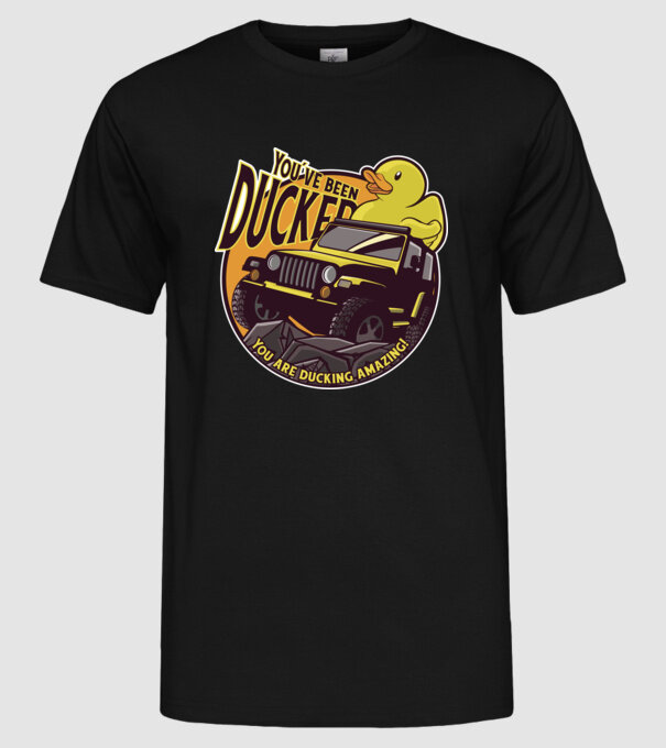 'You''ve been ducked - Off road SUV' model negru pe tricou