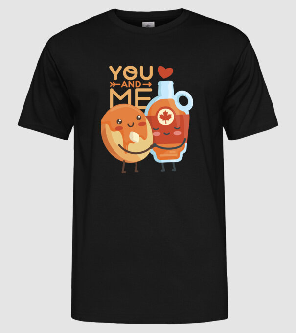 'You and Me tricou cuplu pentru Valentine''s Day' model negru pe tricou