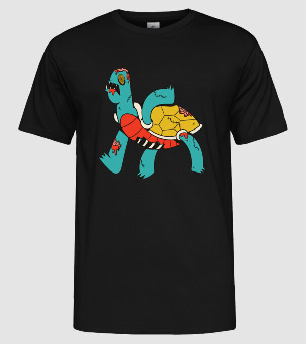 Broască țestoasă Zombie model negru pe tricou