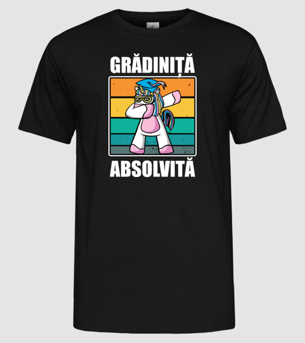 Absolvită grădiniță model negru pe tricou