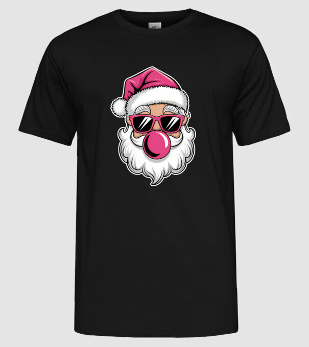 Bubble gum Santa 2 model negru pe tricou