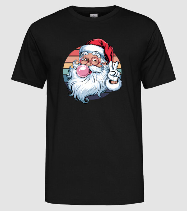 Bubble gum santa model negru pe tricou