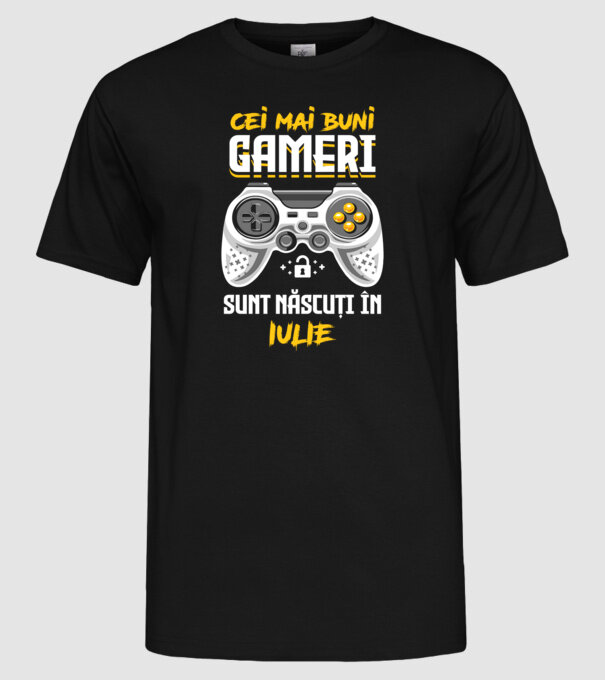 cei mai buni gameri sunt născuți în iulie model negru pe tricou