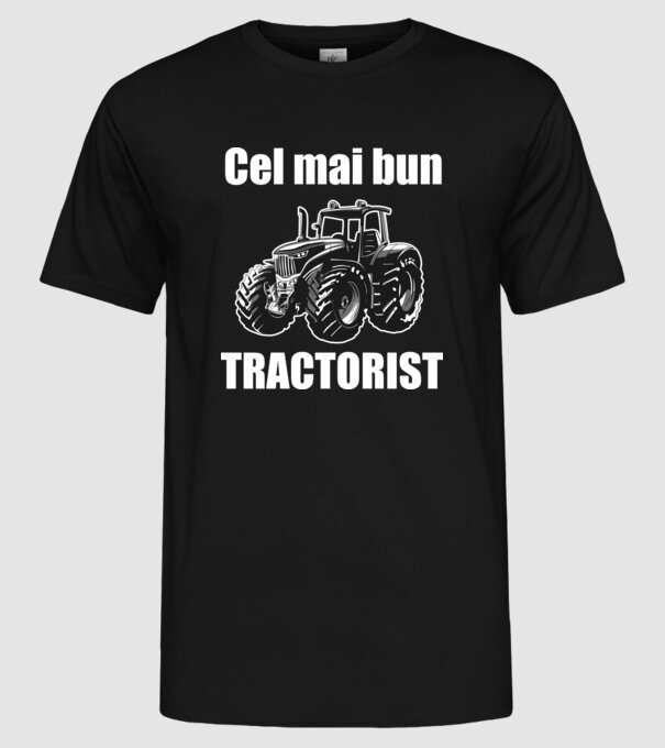 Cel mai bun tractorist model negru pe tricou