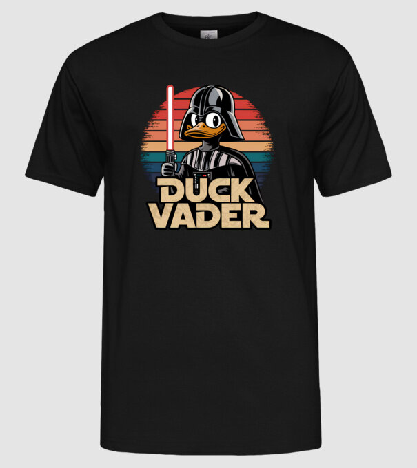 Duck Vader model negru pe tricou