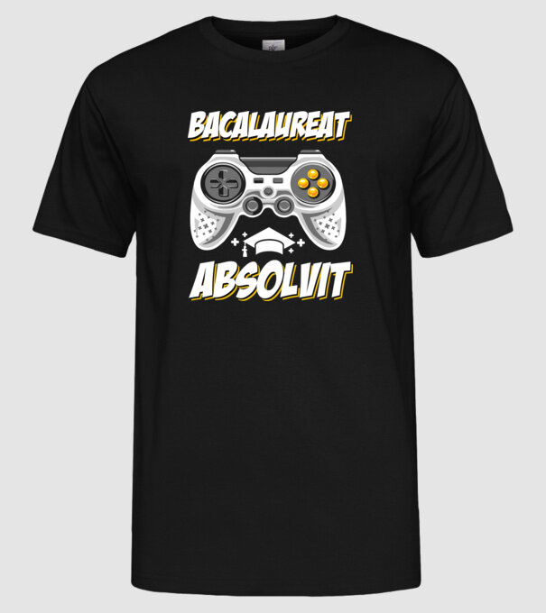 Gameri şcoală Bacalaureat model negru pe tricou