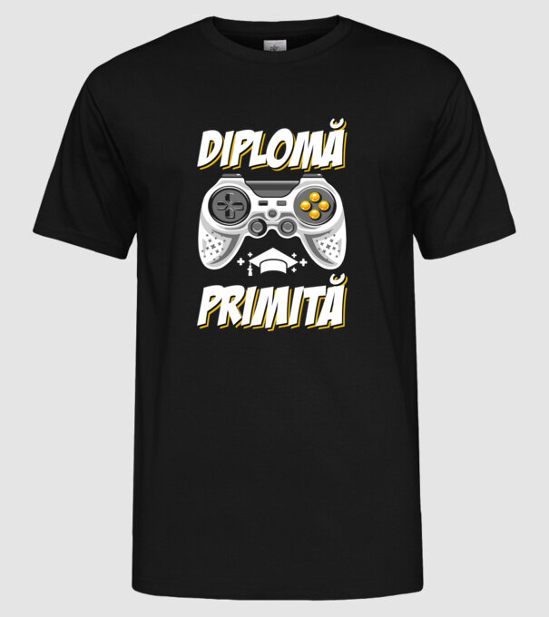 Gameri şcoală Diplomă model negru pe tricou
