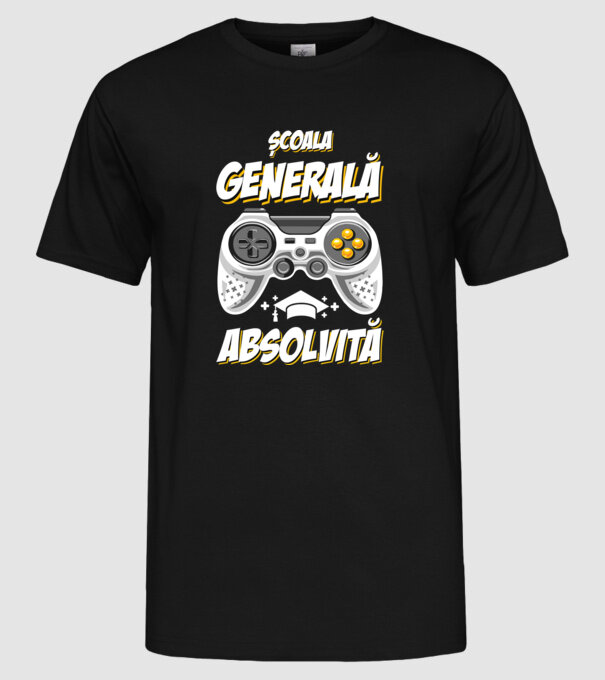 Gameri şcoală școală generală model negru pe tricou