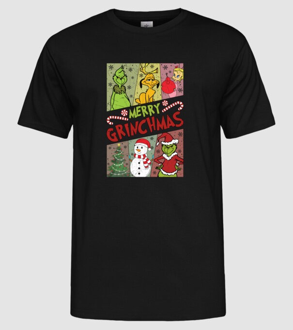 Merry Grinchmas - Grinch model negru pe tricou