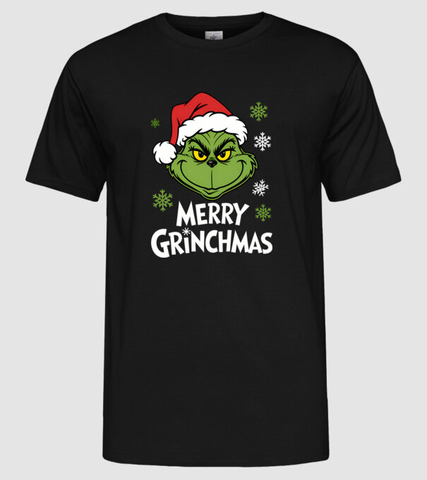 Merry Grinchmas Negru model negru pe tricou