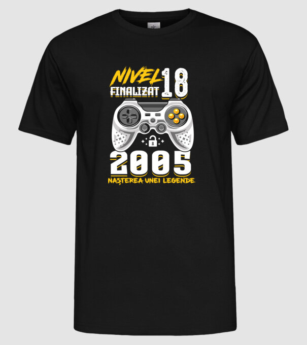 Nivel Finalizat 18 2005 model negru pe tricou
