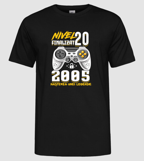 Nivel Finalizat 20 2005 model negru pe tricou