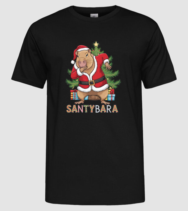 Santybara model negru pe tricou
