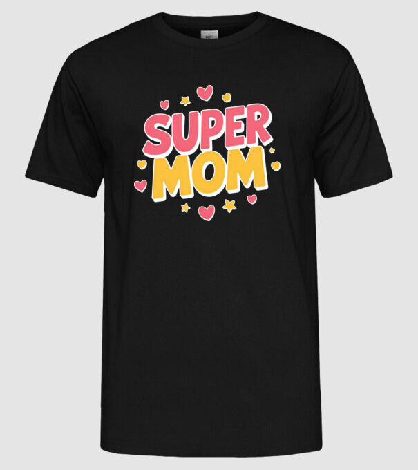 Super Mom Negru model negru pe tricou