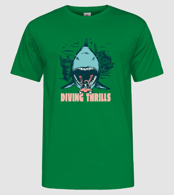 Scufundarea este periculoasă model verde pe tricou