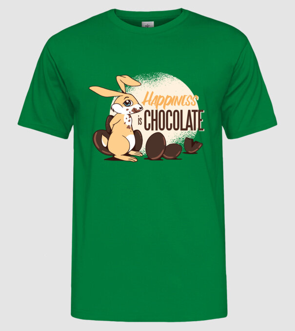 Fericirea este ciocolata model verde pe tricou