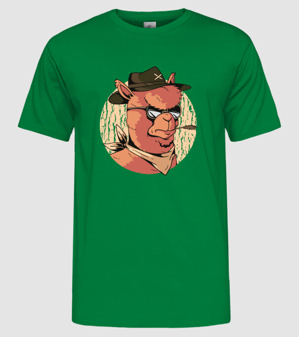 Alpaka model verde pe tricou