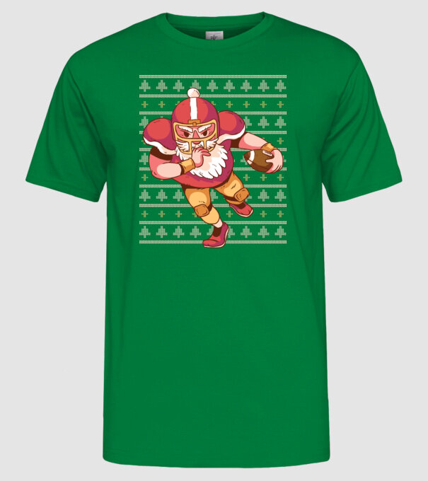 Fotbal american Moș Crăciun Touchdown Touchdown tricou Pulover urât cu model model verde pe tricou