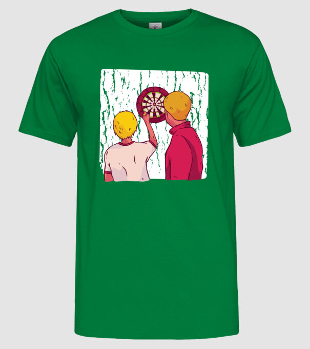 Darts Tată Fiu model verde pe tricou