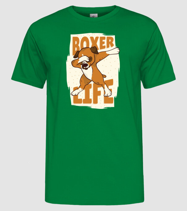 Boxer Life DAB model verde pe tricou