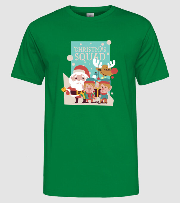 Christmas Squad Echipa de Crăciun model verde pe tricou