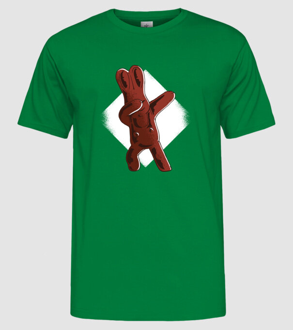 Iepuraș de Ciocolată model verde pe tricou
