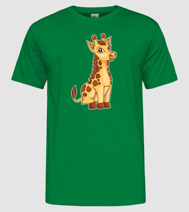 Girafă drăguță model verde pe tricou