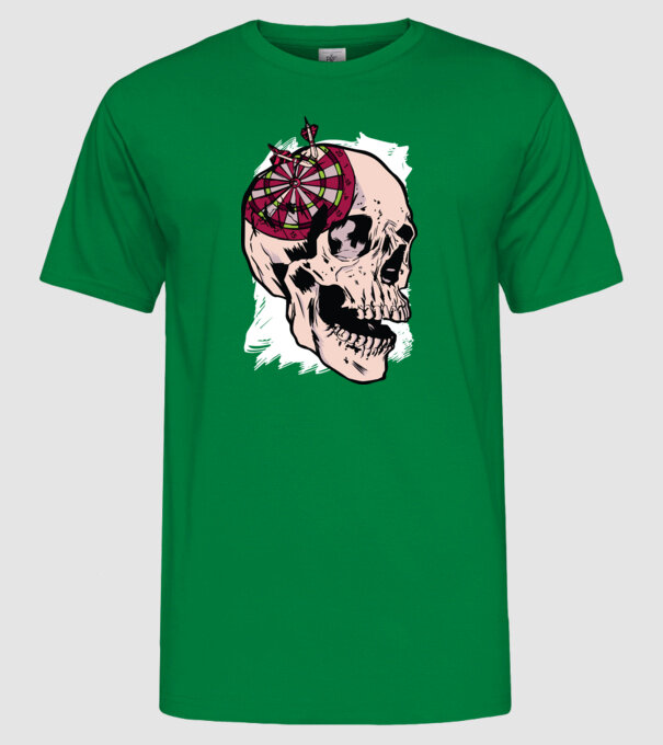 Craniu Darts model verde pe tricou