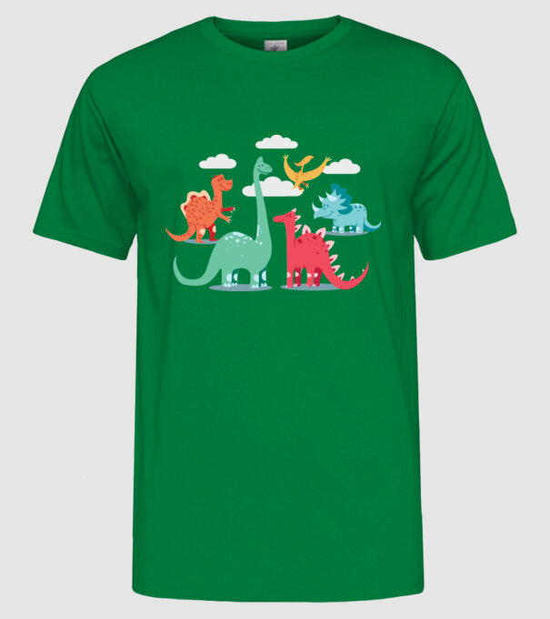 Dinozauri model verde pe tricou