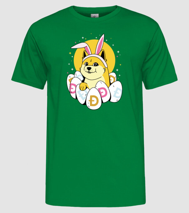 Dogecoin Paște model verde pe tricou