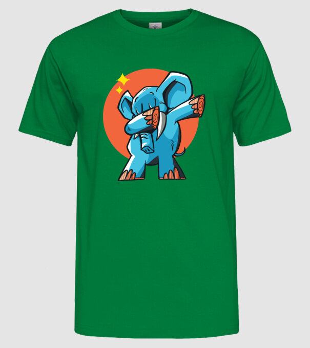 Elefant DAB model verde pe tricou