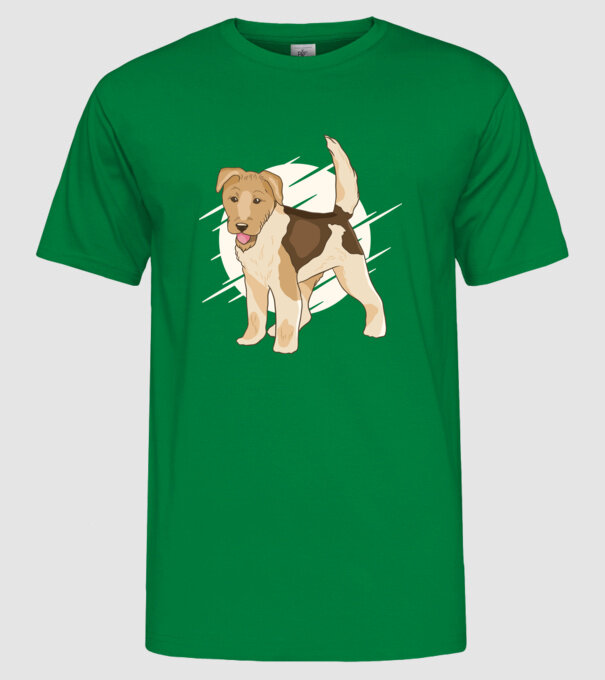 Fox Terrier model verde pe tricou