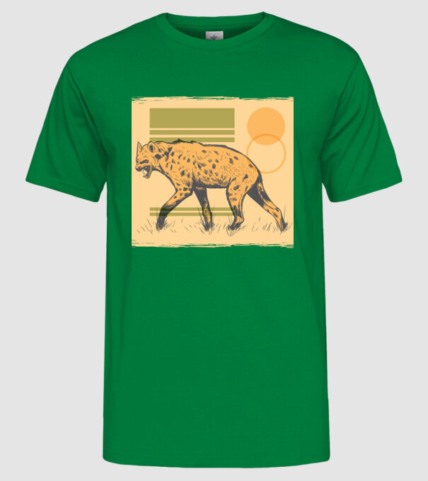 Hienă model verde pe tricou