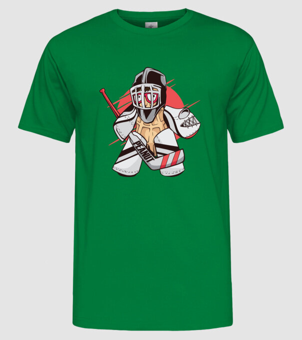 Portar Hochei Alună model verde pe tricou