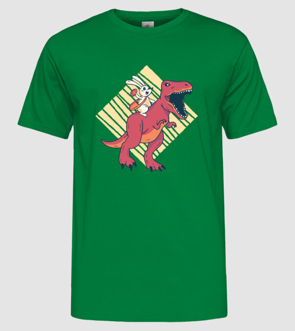 Dinozaur de Paște model verde pe tricou