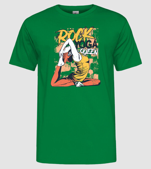 Regina Yoga model verde pe tricou