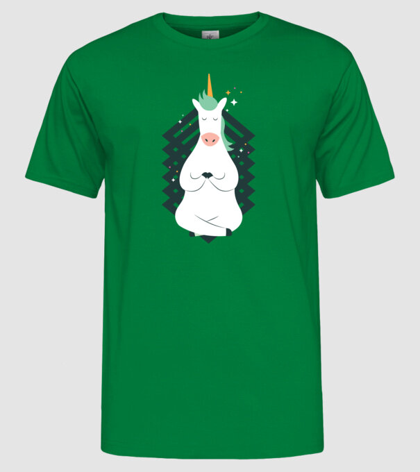 Yoga Unicron model verde pe tricou