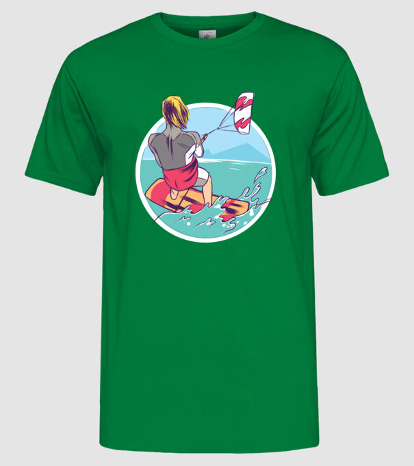 Kite Surf model verde pe tricou