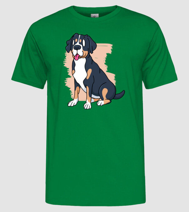 Câine model verde pe tricou