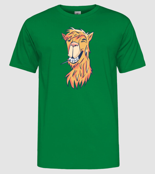 Cap de Lama model verde pe tricou