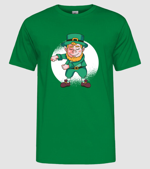 Leprechaun Floss - St. Patrick DAB dans model verde pe tricou