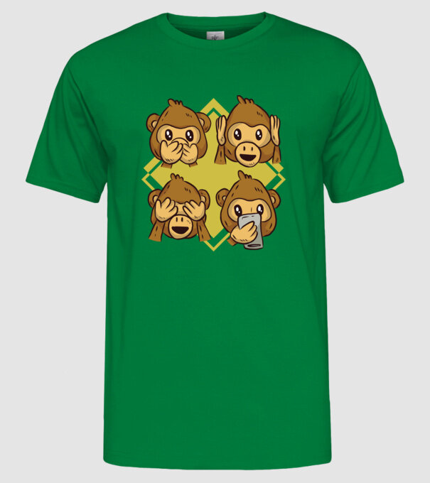Icoane maimuță model verde pe tricou