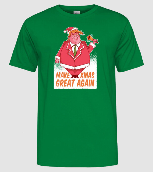 Make Xmas Great again Trump tricou amuzant Crăciun model verde pe tricou