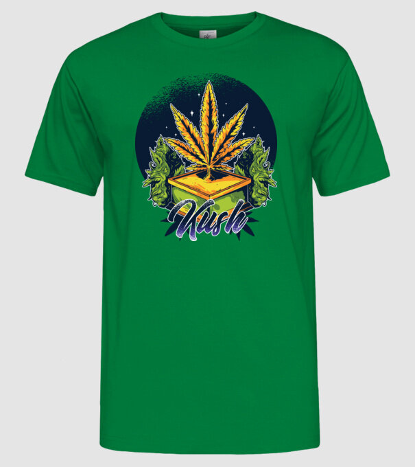 Marijuana Kush model verde pe tricou