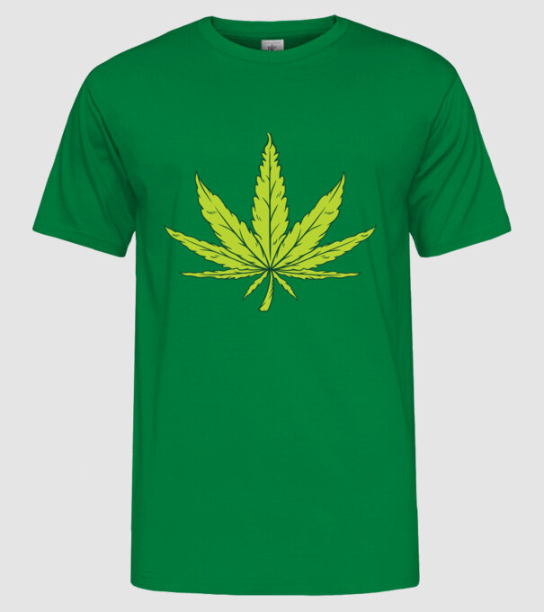 Frunză de marijuana model verde pe tricou