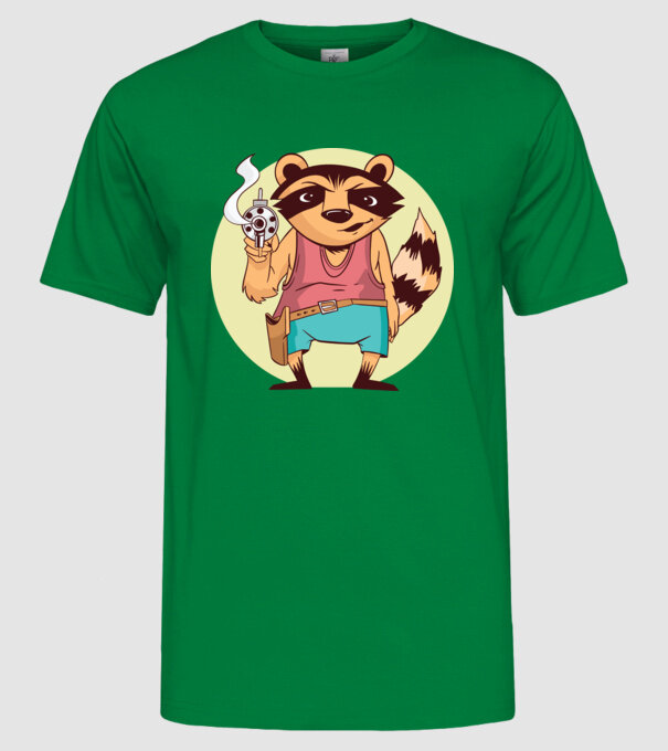 Raton cu armă model verde pe tricou