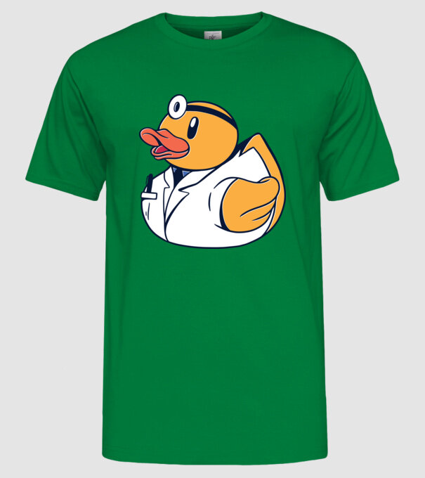 Medic Rățușcă de cauciuc model verde pe tricou