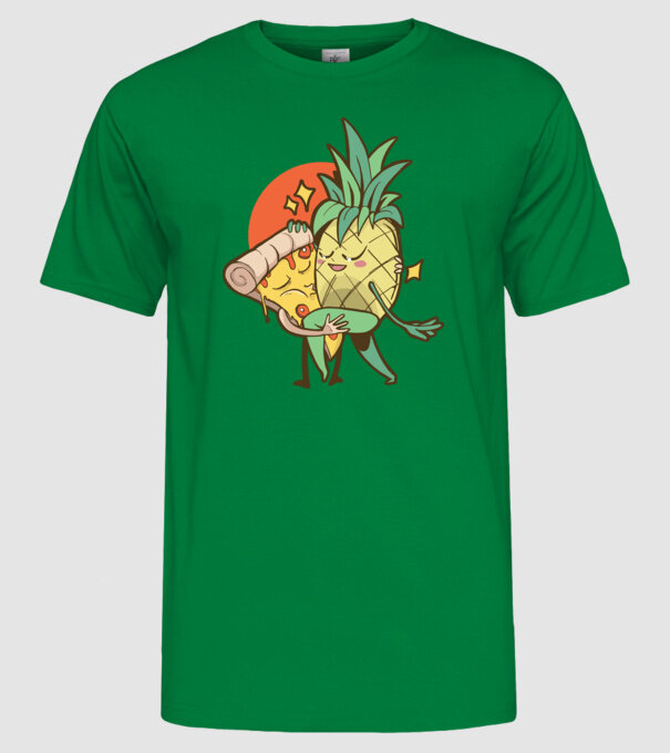 Pizza Ananas Dans model verde pe tricou